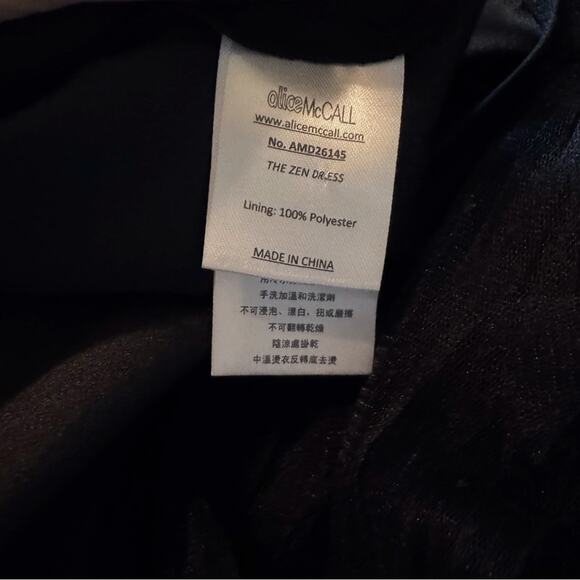 ALICE MCCALL Zen Black Ruffle Tiered Tulle Mesh Long Sleeve Mini Dress US 10 - Picture 7 of 8